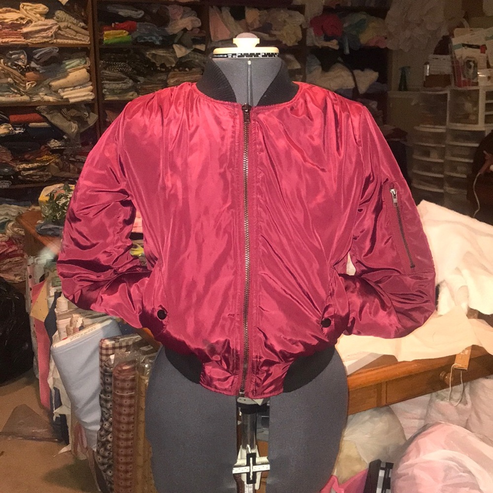Red, crop top jacket. Size small.